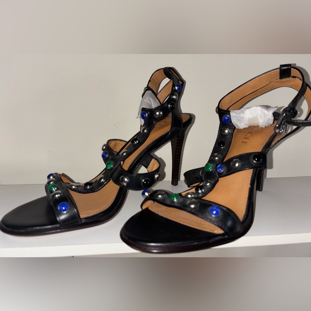 COACH Isabel semi matte calf chalk heeled sandals
